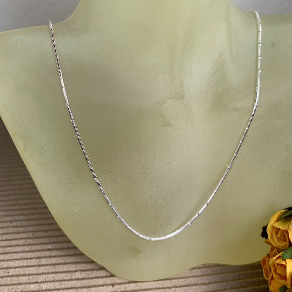 NEW 16" Real Solid Silver (not plated) Diamond Cut Snake Chain - Picture 1 of 7